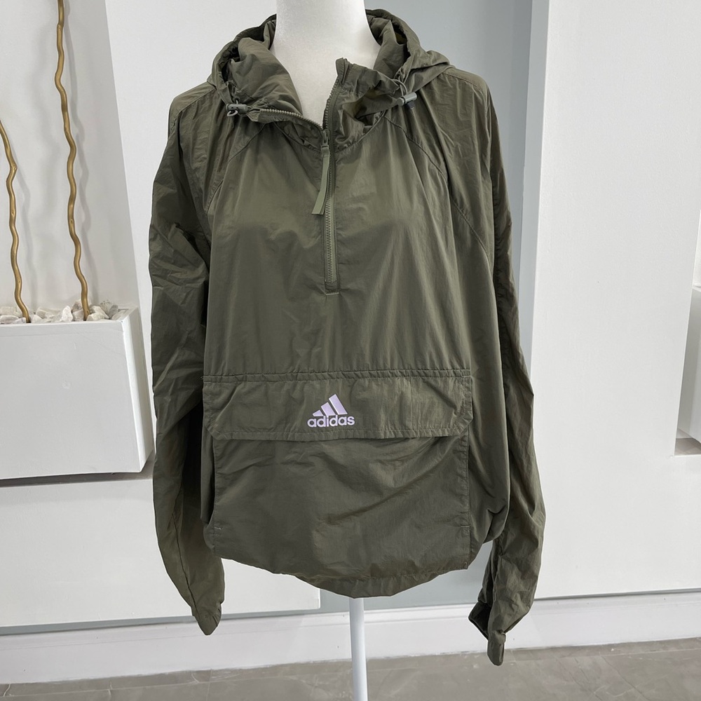 adidas Olive Hooded Anorak Jacket